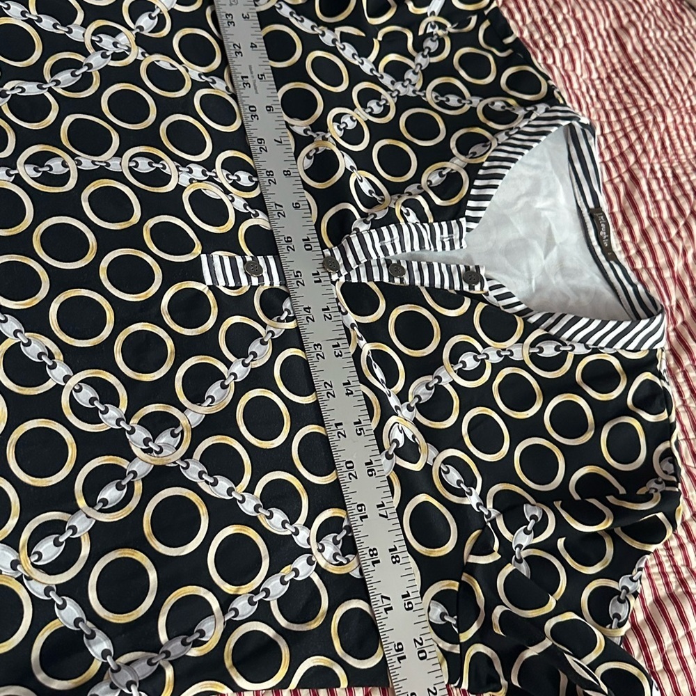 J. McLaughlin Black and Gold Chain Print Tunic - Picture 4 of 8